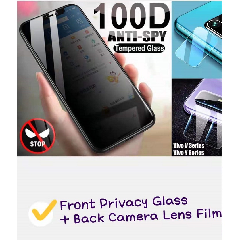 2-in-1 Huawei Nova 8i 7i 3i 5T Anti Spy Privacy Tempered Glass Full Cover Screen Protector Huawei Y7