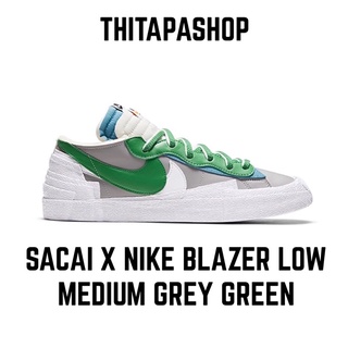 SACAI X NIKE BLAZER LOW MEDIUM GREY GREEN