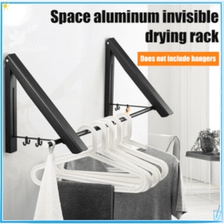 （COD)40CM 80CM Folding Clothes Hanger Foldable Multifunction Wall Mounted Clothes Rail Drying Rack