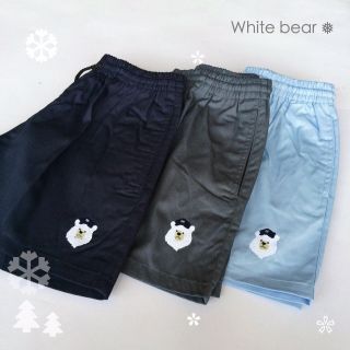 Basic shorts กางเกงขาสั้นเอวยางยืด - White bear