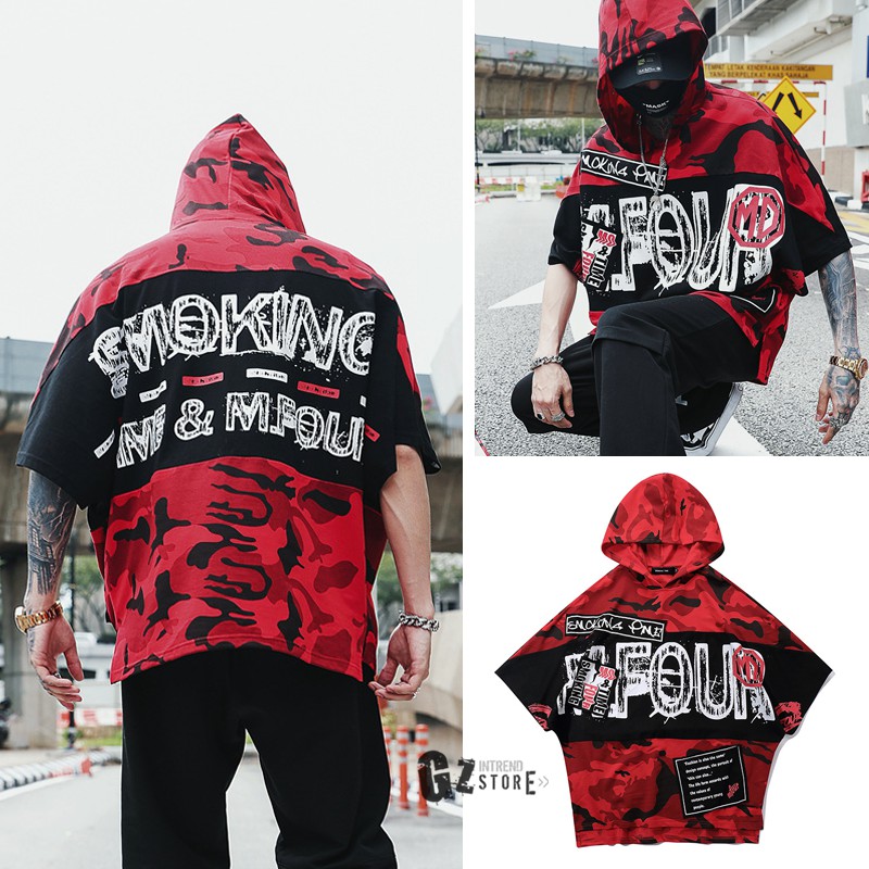 เสื้อฮู้ด Oversize MFOUR แขนค้างคาว แนวสตรีท งานนำเข้า