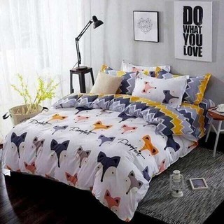 Sweet Kip Bedding ผ้าปูที่นอนขนาด 3.5ฟุต, 5ฟุต, 6ฟุต พร้อมผ้านวมขนาด 180 x 220 เซ็นติเมตร รวม 6 ชิ้น ลายหมาจิ้งจอก