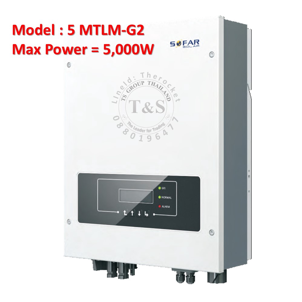 [เครื่องศูนย์] กริดไท อินเวอร์เตอร์ ยี่ห้อ SOFAR Grid tie/ On grid 5KTLM-G3 #แถม Wifi + กันย้อนในตัว