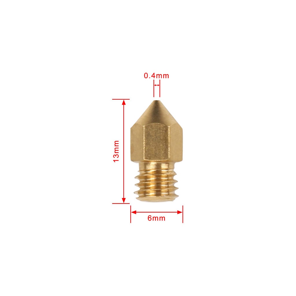 3D Printer Nozzle Extruder 0.2 0.3 0.4 0.5 0.6 0.8 1.0 mm อะไหล่หัวฉีดหมึกพิมพ์