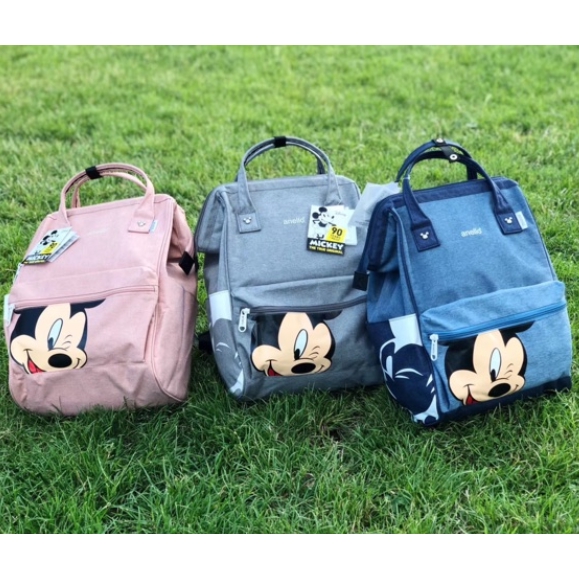 กระเป๋าเป้สะพายหลัง กระเป๋านักเรียน พิมพ์ลาย Anello Mickey Mouse สไตล์เกาหลี สําหรับคุณแม่