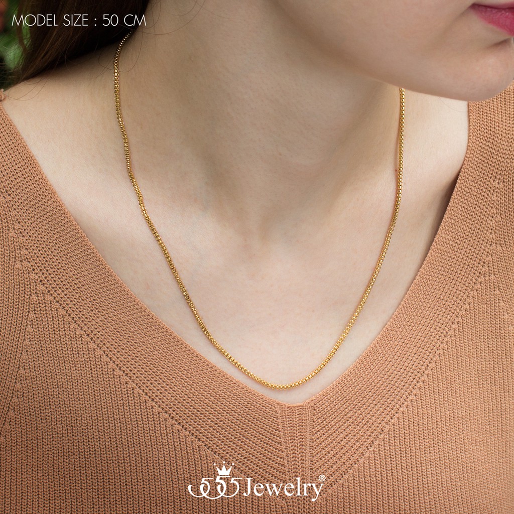 555jewelry สร้อยคอสแตนเลส ลายโซ่ถักกลม ดีไซน์ Unisex รุ่น MNC-C002 - สร้อยสแตนเลส สร้อยคอผู้ชาย สร้อยคอผู้หญิง (CH10)