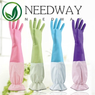 Needway ถุงมือแขนยาว แบบหนา กันน้ํา ให้ความอบอุ่น สําหรับล้างจาน