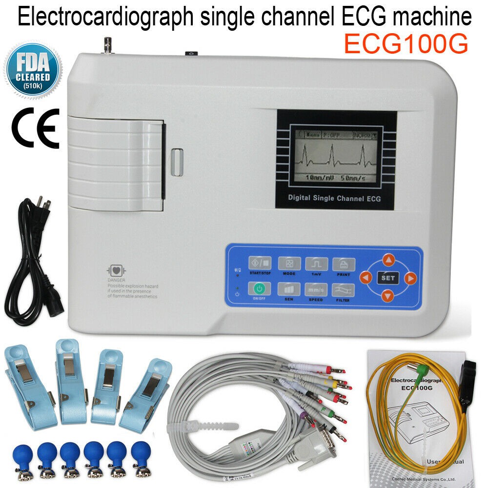 CONTEC ECG100G 1 Channel Electrocardiograph ECG Machine EKG Lead ...