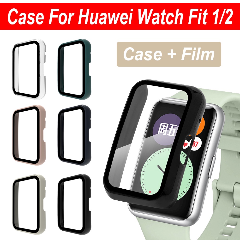 ตัวป้องกันหน้าจอพีซีเคสป้องกันพร้อมฟิล์มคลุมทั้งหมดสําหรับ Huawei Watch Fit 2 3 4 5 Pro / Huawei Watch Fit Special Edition