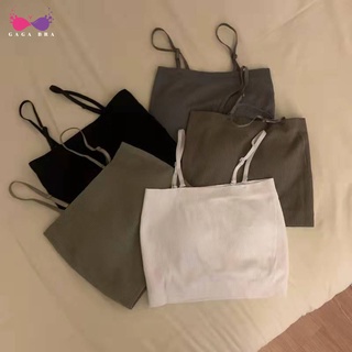 Gaga_Braครอปบราปรับสายได้ เกาะอก ถอดสายได้ เสื้อเสริมบราสไตล์ Uniqlo บราท็อป ผ้าญี่ปุ่น นุ่มใส่สบาย เสื้อทับ CFB202