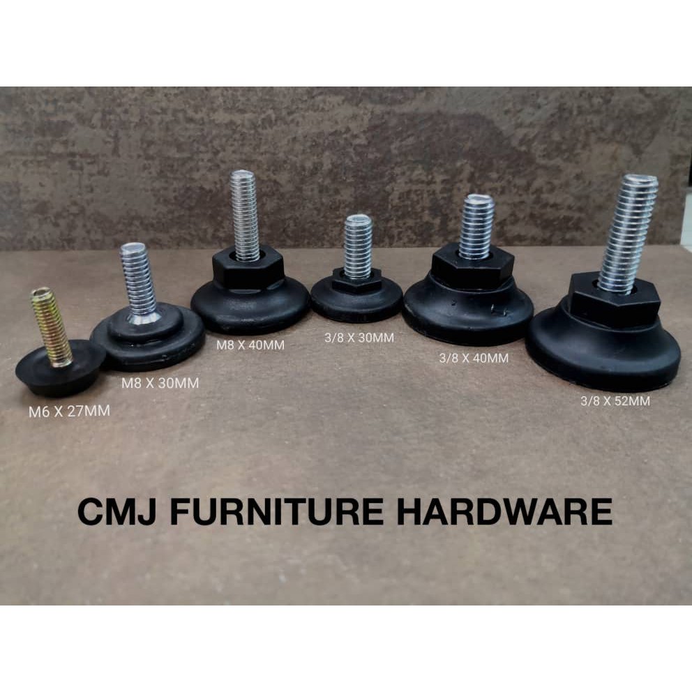 ปรับสกรูขา Stopper เฟอร์นิเจอร์โต๊ะเก้าอี้ Levelling (M6 X 27MM), (M8 X 30MM/45MM), (3/8 X 30MM/40MM