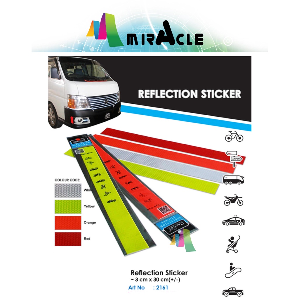 Reflection Sticker / สติ๊กเกอร์เส้นสะท้อนแสง / สายสติ๊กเกอร์ / สติ๊กเกอร์ pantul caya / สติ๊กเกอร์ l