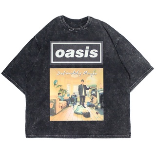 เสื้อยืดแขนสั้น โอเวอร์ไซซ์ พิมพ์ลาย BAND OASIS DEFINITELY MAYBE สําหรับผู้ชาย