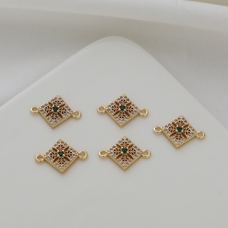 เครื่องประดับ สร้อยคอ สร้อยข้อมือ ต่างหู ทองแดง ชุบทอง 14K ฝังเพทาย 13x19 มม. diy