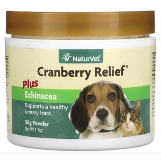 Cranberry Relief Plus (ชนิดผง 50 กรัม)  บำรุงระบบทางเดินปัสสาวะ กันโรคนิ่ว บำรุงไต เสริมภูมิ สุนัข-แมว EXP: 06/2024