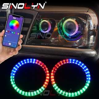 ไฟ LED RGB ไดนามิก DRL บลูทูธ อุปกรณ์เสริม สําหรับรถยนต์