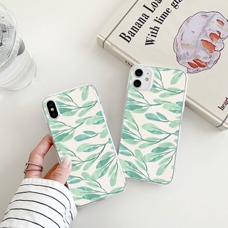 Leaves เคสไอโฟน 7 8 14 plus se2020  พลัส cute 12 13 pro max phone case iPhone 11 14 13 promax 8  Xr Xs X max เคส นิ่ม