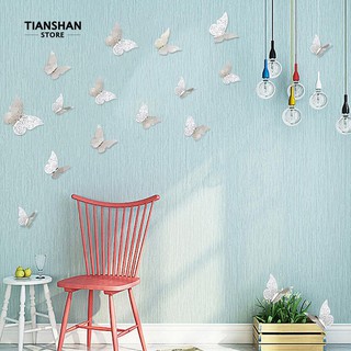 TianShan 12Pcs 3D Hollow กำแพงสติกเกอร์ผู้ผลิต Decal Butterfly ตู้เย็น DIY Decor บ้าน