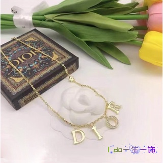 พร้อมส่ง สร้อยคอโซ่ จี้โลโก้ Dior 22 ตัวอักษร 520 ของขวัญ สําหรับผู้หญิง