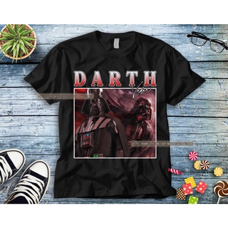 เสื้อยืดสีดำอินเทรนด์เสื้อยืดคอกลม พิมพ์ลายโปสเตอร์ Star Wars Darth Vader สําหรับผู้ชายS-4XLสามารถปรับแต่งได้