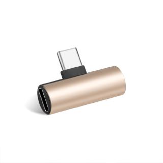 2 in 1 type c to 3 . 5 มม. อะแดปเตอร์แปลงสายชาร์จ usb type - c สําหรับชุดหูฟัง 2 ชิ้น