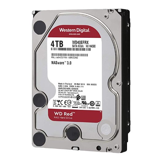 4 TB HDD (ฮาร์ดดิสก์แนส) WD RED 5400RPM SATA 6b/s WD40EFR (by Pansonics)