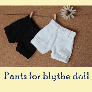 for blyth doll icy doll licca body, short pants white and black เสื้อผ้าตุ๊กตาบลายธ์