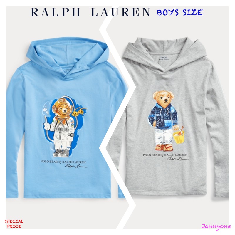 RALPH LAUREN BEAR HOODED TEE ( BOYS SIZE 8-20 YEARS )