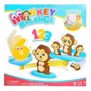 เกมลิงชั่งน้ำหนัก Monkey Balance พร้อมการ์ดคำถาม ของเล่นสอนนับเลข เกมสอนนับเลข เสริมทักษะคณิตศาสตร์ ตาชั่งลิง TY662