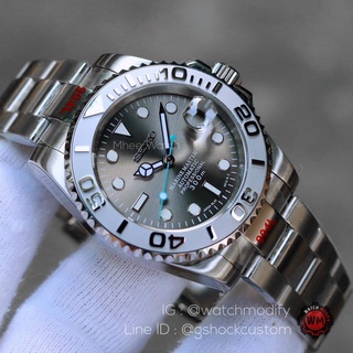 SeikoMod Yacht Master Rhodium เข็มฟ้า ตัวใหม่ล่าสุด ระบบAutomatic กระจกแซฟไฟร์