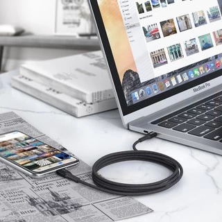 AUKEY สายชาร์จเร็วไอโฟน 8-14 Series PD 20W Kevlar USB-C to Lightning Cable มาตรฐาน MFI | CB-AKL3/4