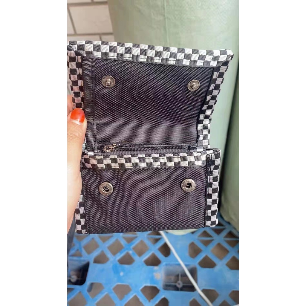 VANS Tide Camouflage Velcro พับผ้าใบกระเป๋าสตางค์ ID Card Holder