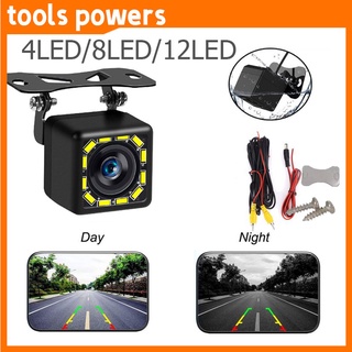 4/8/12LED Night Vision กันน้ำ กล้องมองหลัง ติดรถยนต์ สำหรับใช้ดูภาพตอนถอยหลัง สีดำ จำนวน 1 ชิ้น Parking camera