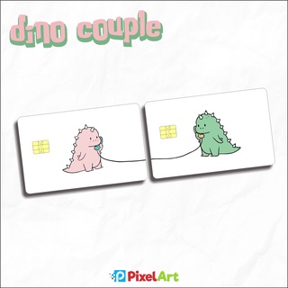 สติกเกอร์ DINO COUPLE CARD ป้องกันผิวหนัง ATM SIM KTP E-MONEY STICKER ไดโนเสาร์ MOTIF กาวแข็งแรง ป้องกันรอยขีดข่วน