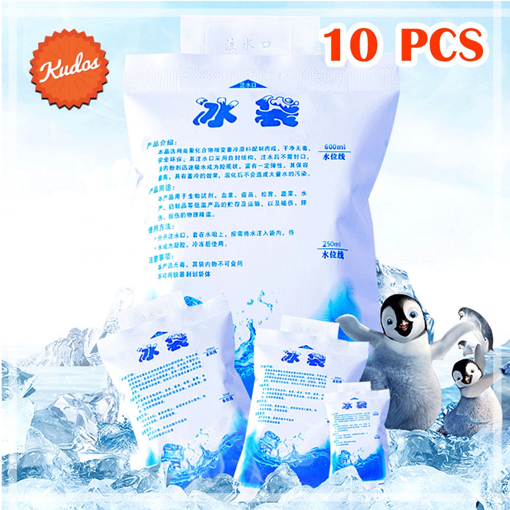 KUDOSTH (10 PACK) ถุงเก็บความเย็นแบบใส่น้ำ ❄️ice pack ice gel ไอซ์แพค เจลเก็บความเย็น Ice gel ไอซ์เจ