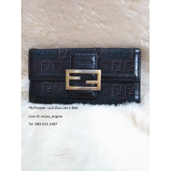 Fendi แท้ Fendi long wallet กระเป๋าสตางค์ใบยาว Fendi แท้