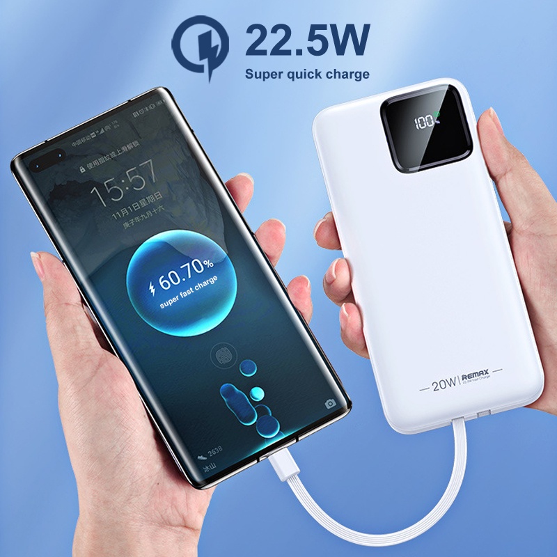 Remax PowerBank 20000mAh พาวเวอร์แบงค์พกพา ของแท้ 100 เก็บไฟได้นาน พกพา ...