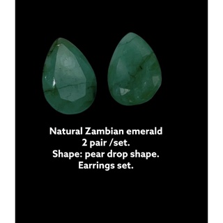 Zambian emerald pear drop (2 pair set) 8 cts