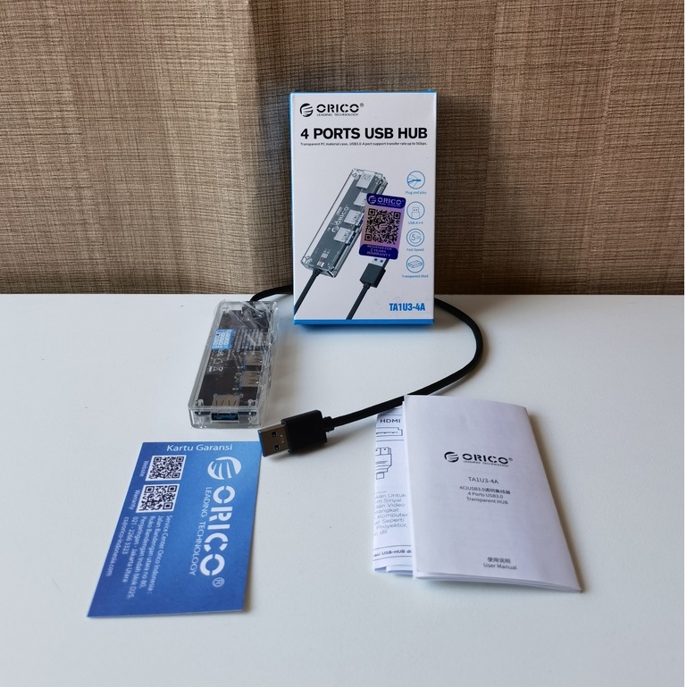 Orico Transparent 4 พอร์ต USB Hub 3.0 (TA1U3-4A)