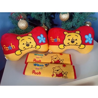 setหมอนรองคอ+ที่หุ้มเบลล์ในรถยนต์ลายหมีพูห์Pooh