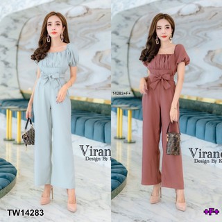 CS14283 Jumpsuit จั๊มสูทขายาว แขนพอง