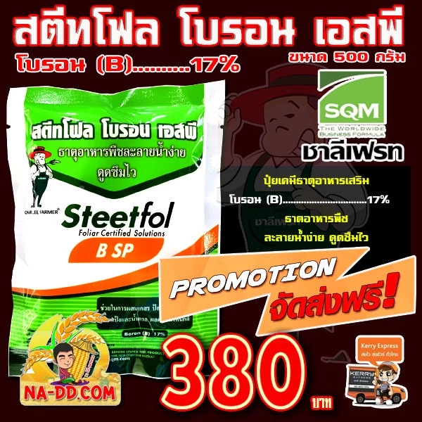 🔥สินค้าแนะนำ🔥 แคลเซียม โบรอน ผง 17% ของแท้ ชาลีเฟรท สตีทโฟล โบรอน เอสพี ขนาด 500 กรัม