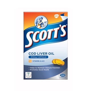 พร้แมส่ง SCOTTS Cod Liver Oil Capsules 100s น้ำมันตับปลา exp. 2024