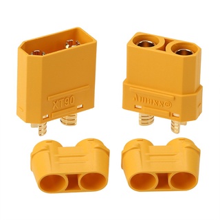 Amass XT90 1 คู่แบบมีฝาปิด ( connector terminalXT90 ,90A Male &amp; Female Bullet Connectors Plug ,ขั้วต่อแบตเตอรี่ )