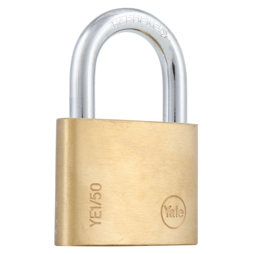 แม่กุญแจ กุญแจคล้อง กุญแจ กุญแจสปริง YALE YE1/50/126/1 50MM สีทองเหลือง