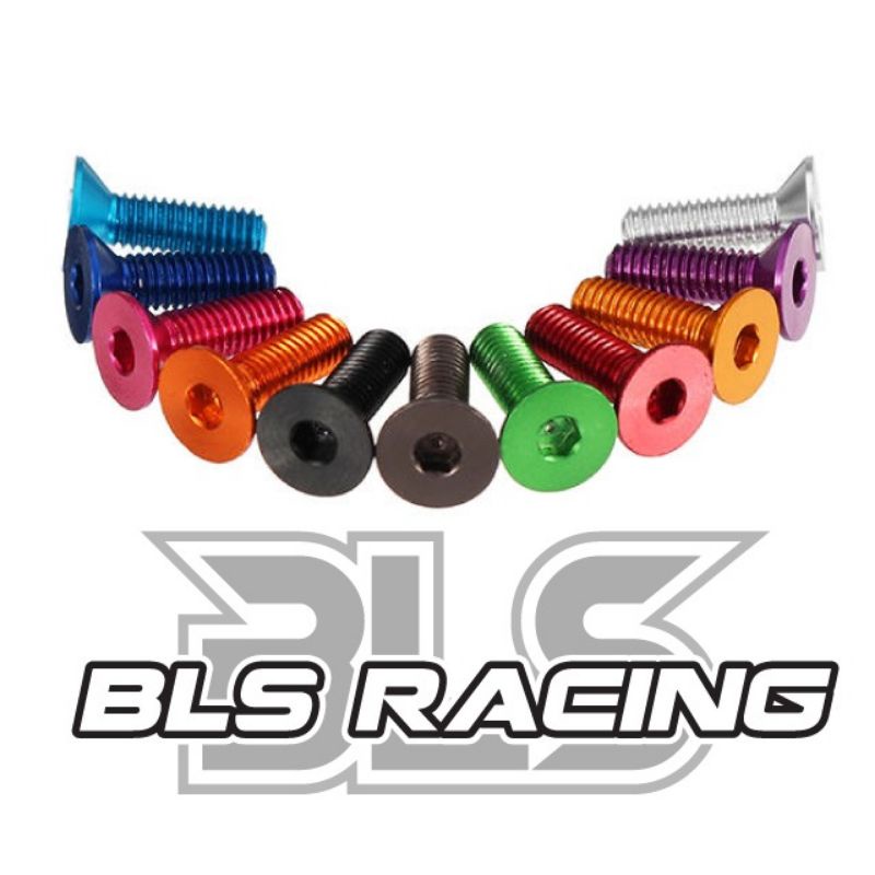 BLS Racing Aluminium 7075 M3 x 6 สกรูแบน (8 ชิ้น)