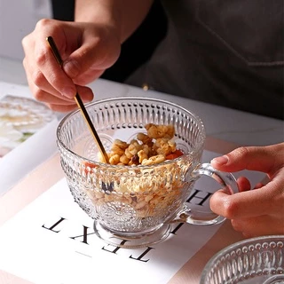 แก้วกาแฟ แก้วชา นม ใส่โยเกิร์ต มีลายอย่างหนาลายดอกไม้