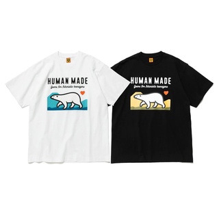 พร้อมส่ง HUMAN MADE เสื้อยืดคอกลม แขนสั้น ผ้าฝ้ายแท้ พิมพ์ลายหมีขั้วโลก แฟชั่นฤดูร้อน สําหรับตั้งแคมป์ยืด.สบาย.รัก