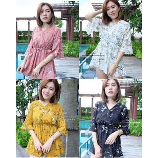 ฮิตสุดๆ🔥 เสื้อทำงาน เสื้อแฟชั่น เสื้อลายดอก พร้อมส่ง! H9865