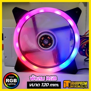 พัดลม ระบายอากาศ พร้อมไฟ RGB ขนาด 12 CM. No Box.